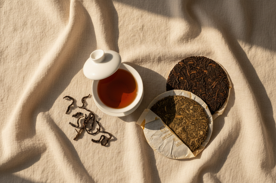 Raw and Ripe Pu-erh Tea Cakes with Gaiwan — Your First Pu-erh Tea Guide by Antrilea