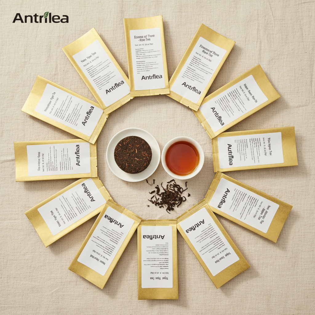 Antrilea 11-Piece Pu-erh Tea Mini Collection — 14-Day Tasting Journey with Tea Cake and Cup Center