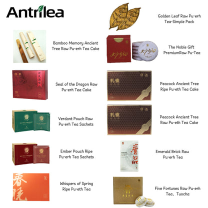 11-Piece Raw and Ripe Pu-erh Tea Simple Trial Pack, Prestige Tasting Set